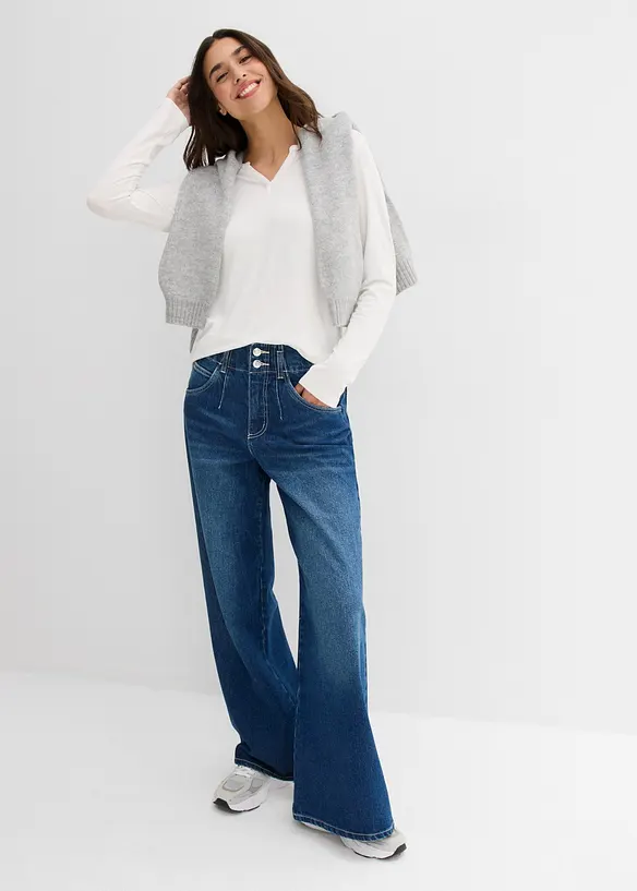 T-shirt manches longues en viscose extensible, bonprix