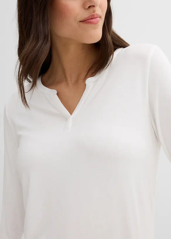 T-shirt manches longues en viscose extensible, bonprix