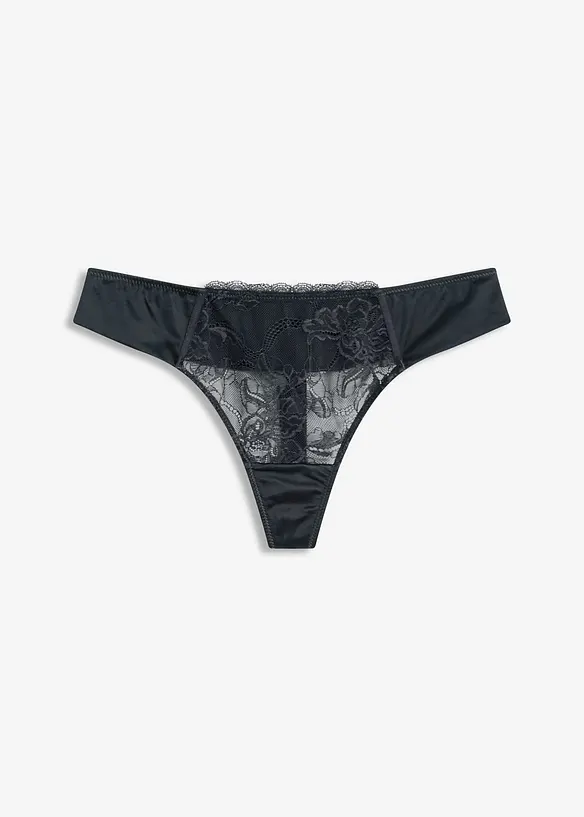String en polyamide brillant et dentelle à franges, bonprix