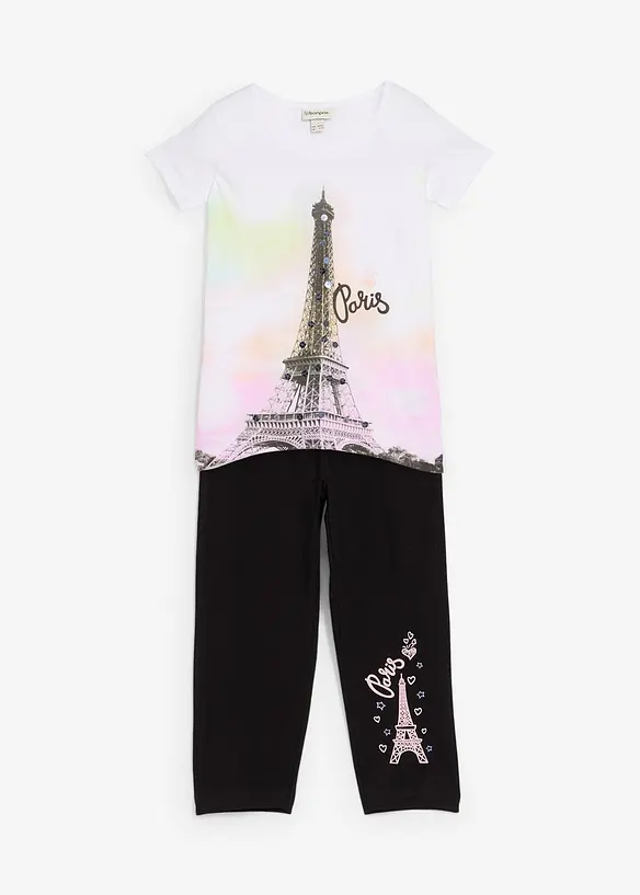 T-shirt + legging 3/4 (ens. 2 pces) 100% coton, bonprix