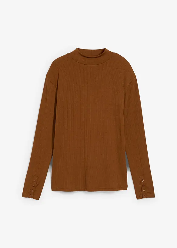 T-shirt manches longues côtelé, bonprix