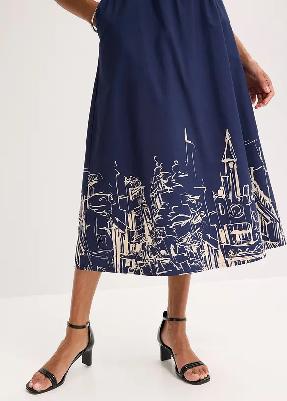 Jupe midi 100% coton, bonprix