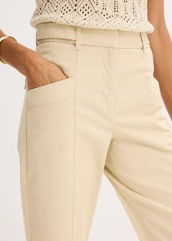 Pantalon en satin à jambes fuselées, bonprix