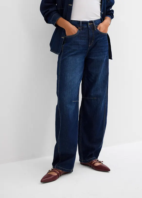 Jean balloon taille mi-haute, super doux, bonprix