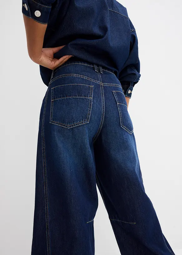 Jean balloon taille mi-haute, super doux, bonprix