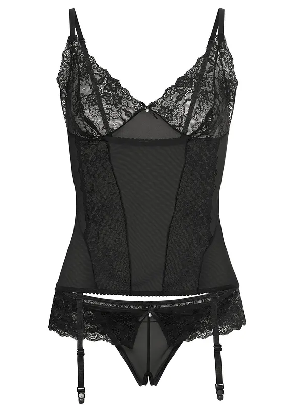 Top porte-jarretelles + string ouvert (ens. 2 pces), VENUS