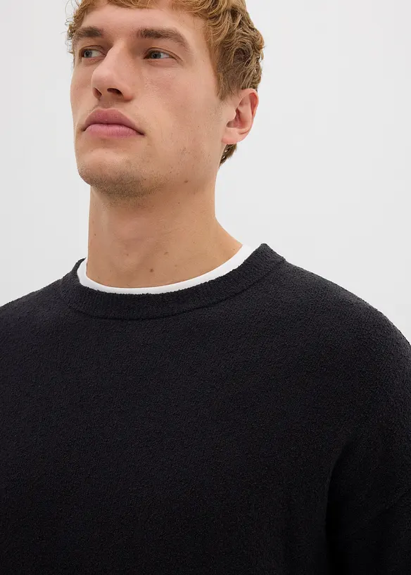 Pull texturé en coton majoritaire, bonprix