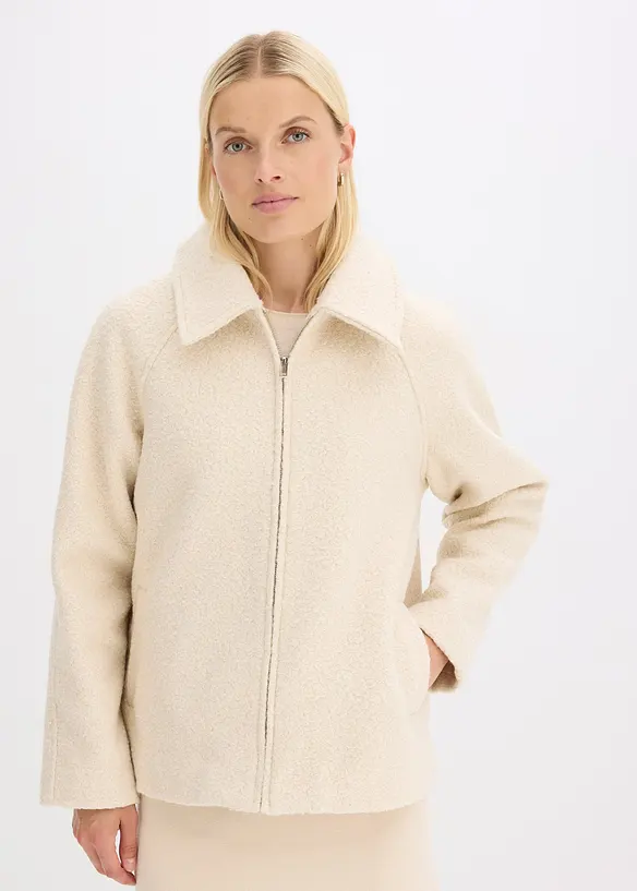 Blouson en maille bouclette douce, bonprix