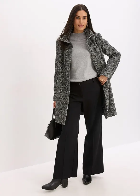 Manteau de mi-saison décontracté, aspect laine, bonprix