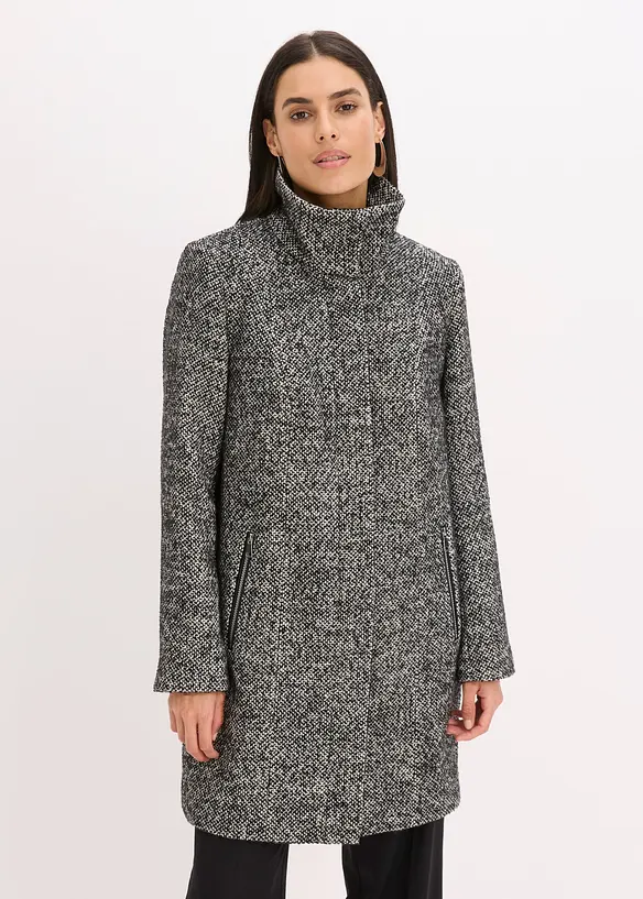 Manteau de mi-saison décontracté, aspect laine, bonprix
