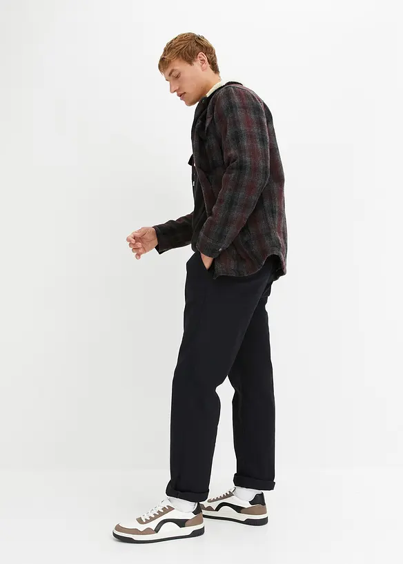 Pantalon chino en coton extensible, ample et droit, bonprix