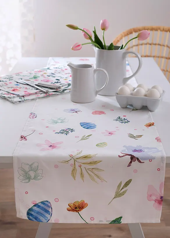 Lot de 4 sets de table avec imprimé fleurs, bonprix