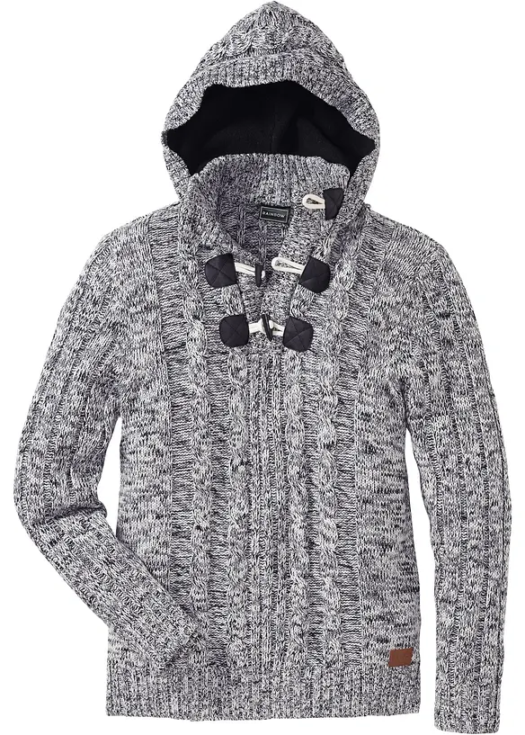 Pull à capuche en grosse maille de coton mélangé, bonprix