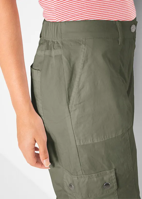 Jean cargo en coton, taille mi-haute, bonprix
