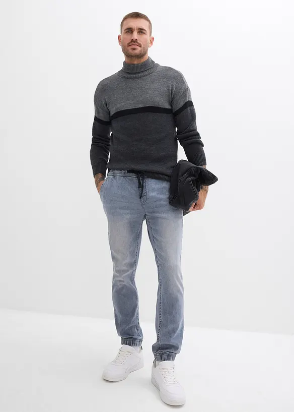 Jean jogger à taille élastiquée Regular, fuselé, bonprix