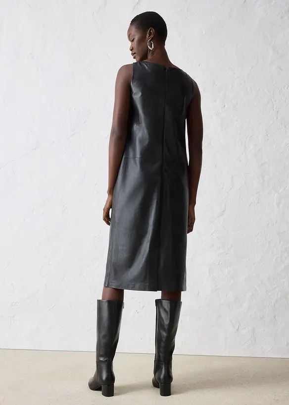 Robe en cuir d’agneau nappa, bonprix