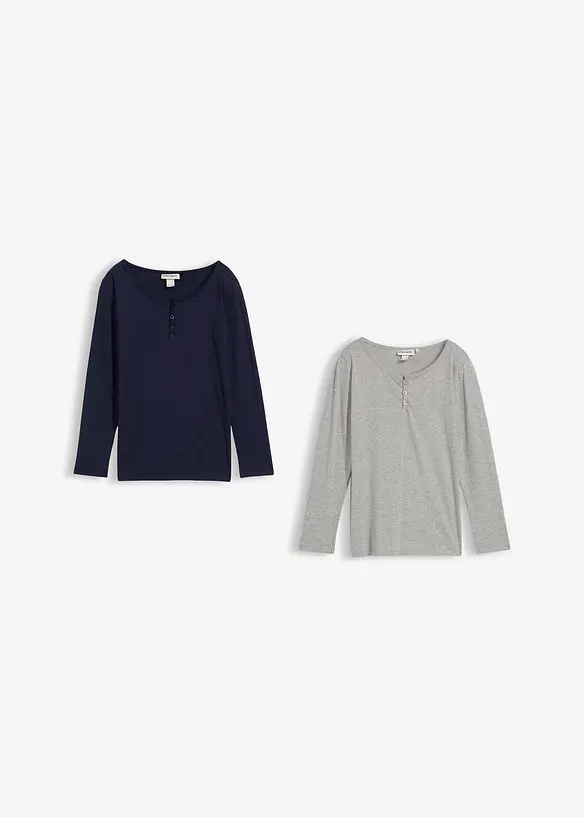 Lot de 2 T-shirts manches longues, bonprix