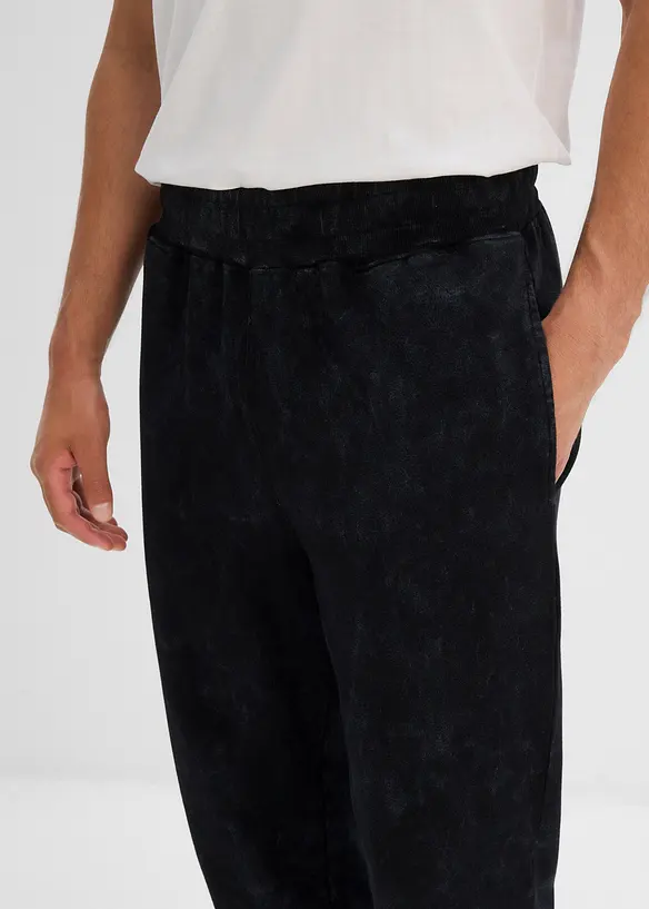 Pantalon de jogging aspect délavé 100% coton, loose, bonprix