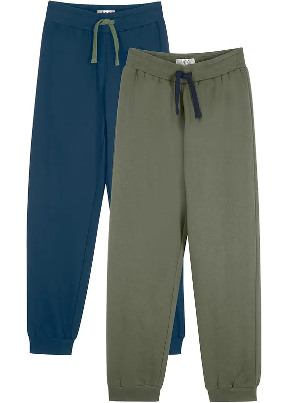 Lot de 2 pantalons de jogging 100% coton, bonprix