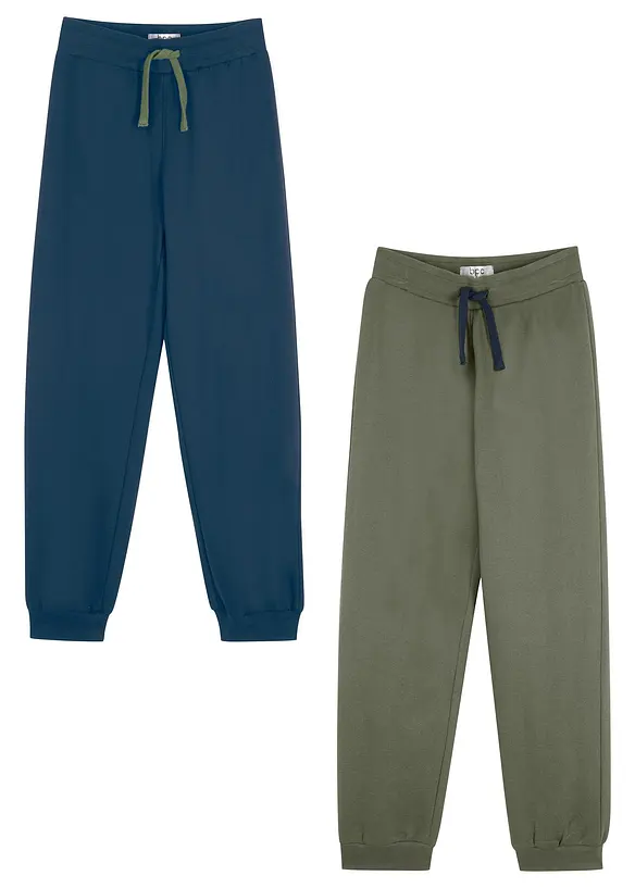 Lot de 2 pantalons de jogging 100% coton, bonprix