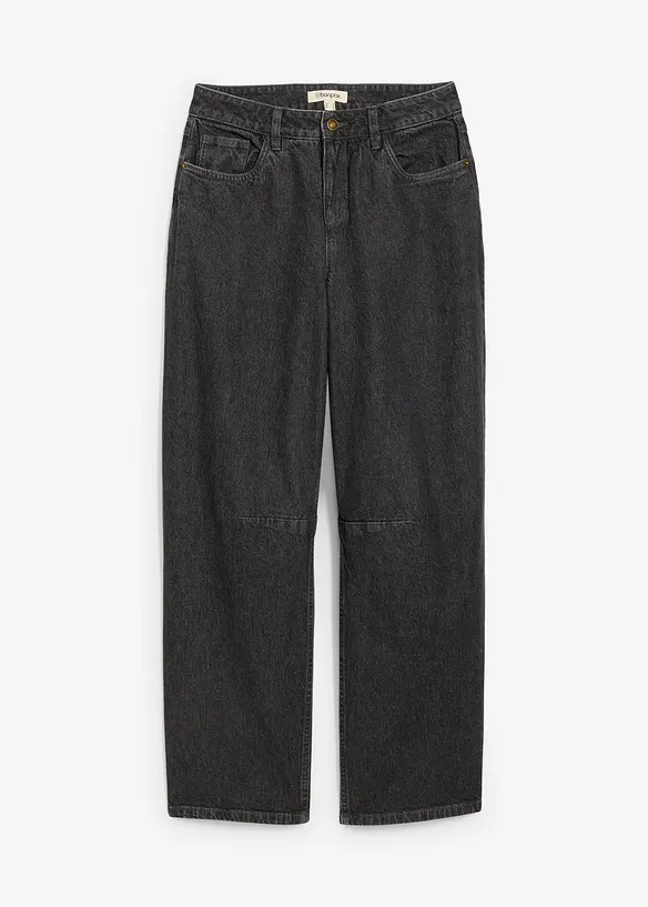 Jean barrel taille mi-haute, bonprix