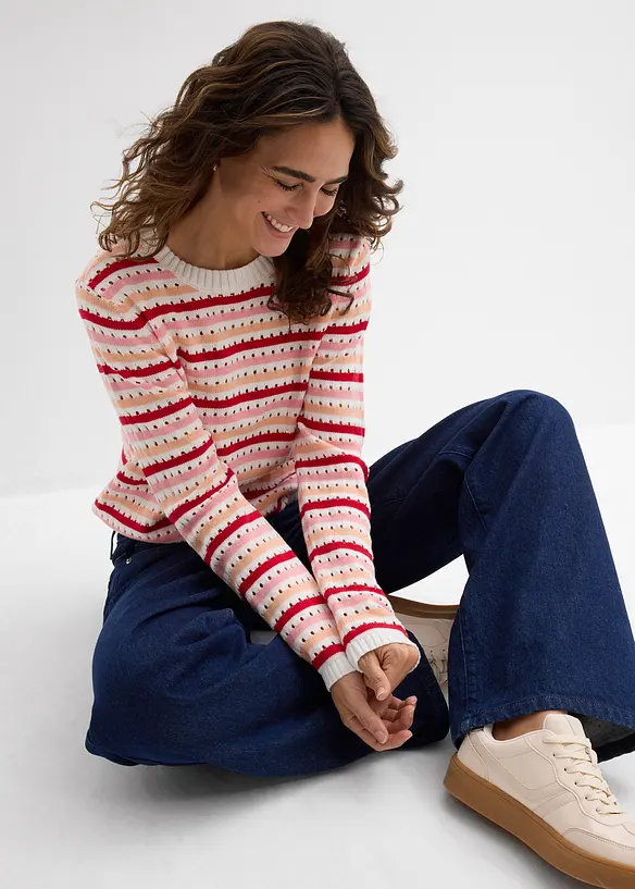 T-shirt en maille rayé, bonprix