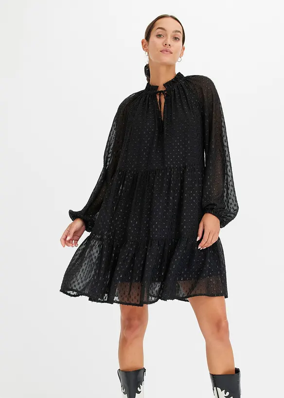 Robe-tunique en voile plumetis irisé, bonprix