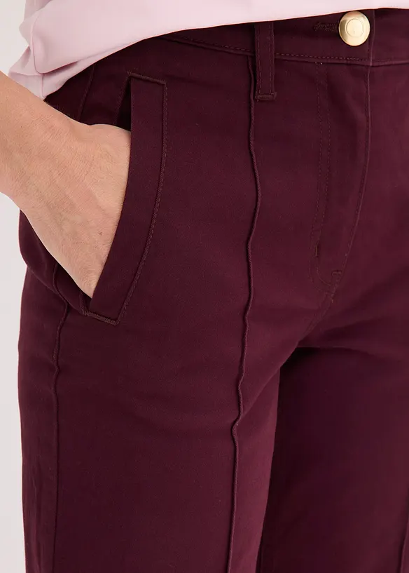 Pantalon en twill avec passepoil et poche gilet, bonprix