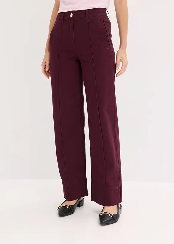 Pantalon en twill avec passepoil et poche gilet, bonprix