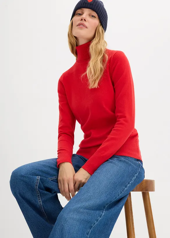 Pull col roulé basique, bonprix
