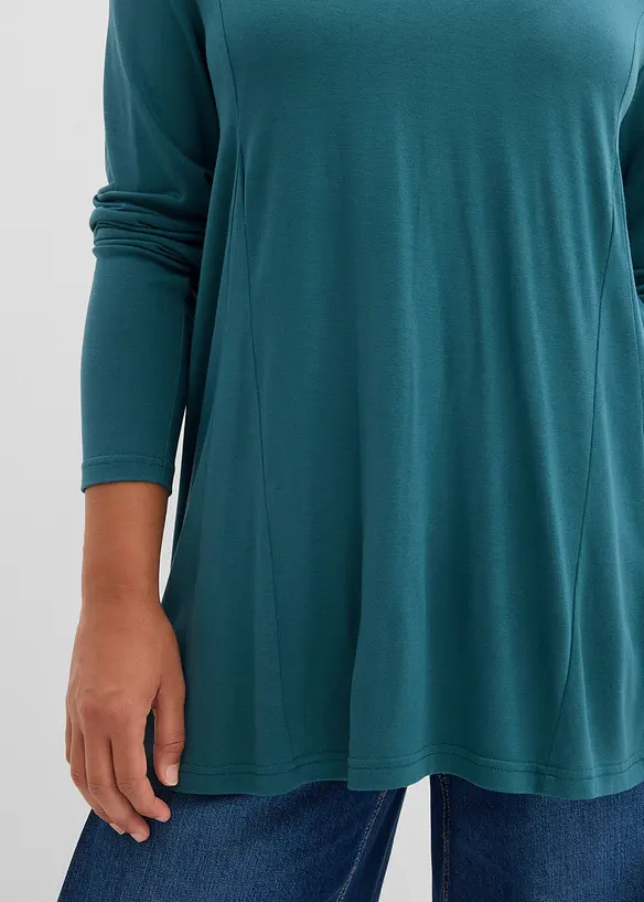 T-shirt à manches longues en viscose douce, bonprix