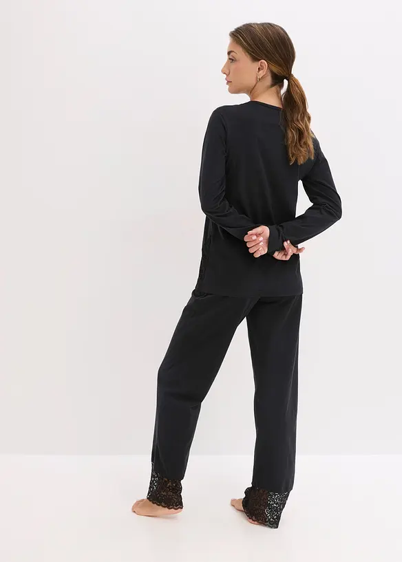Pyjama avec finitions dentelle, bonprix