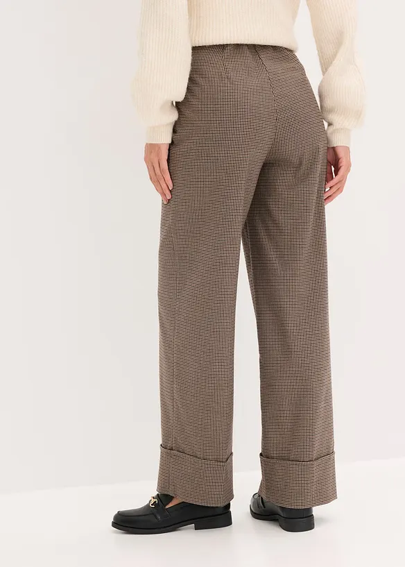 Pantalon à taille élastiquée, imprimé carreaux, bonprix