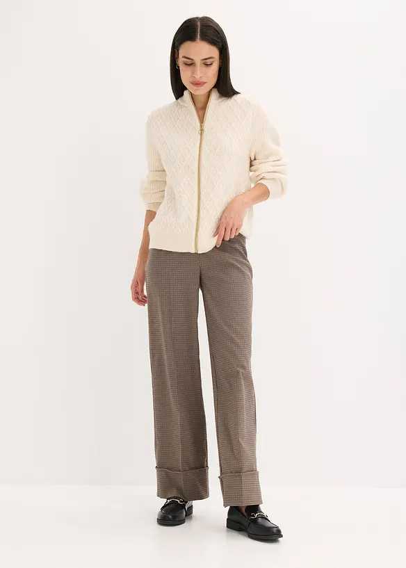 Pantalon à taille élastiquée, imprimé carreaux, bonprix