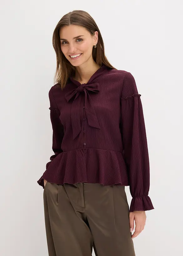 Blouse en jersey texturé, bonprix