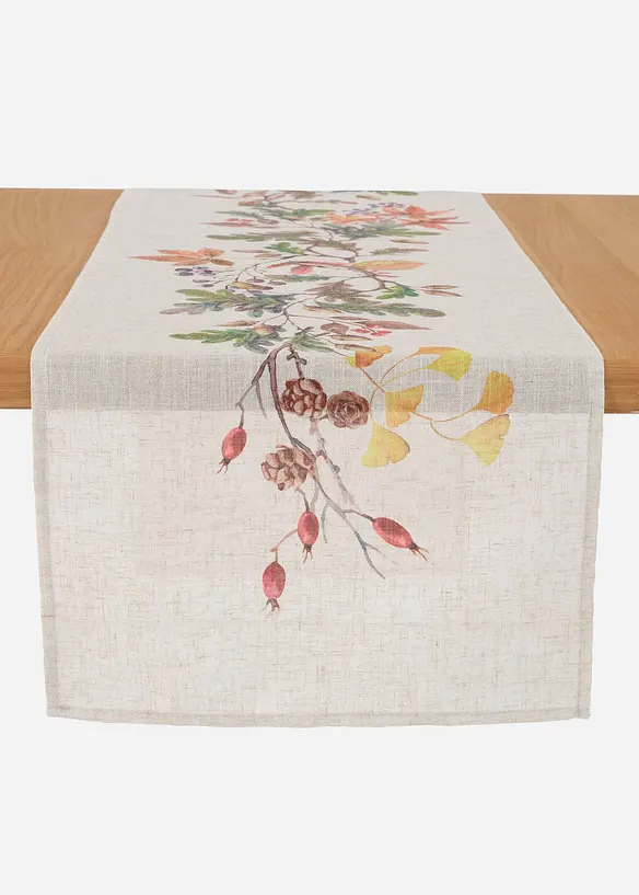 Chemin de table avec imprimé feuilles, bonprix