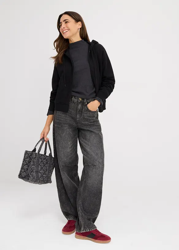 Sweat zippé en éponge douce, bonprix