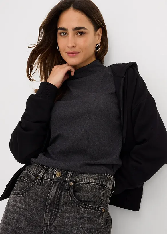 Sweat zippé en éponge douce, bonprix
