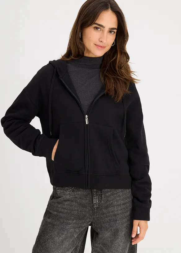 Sweat zippé en éponge douce, bonprix