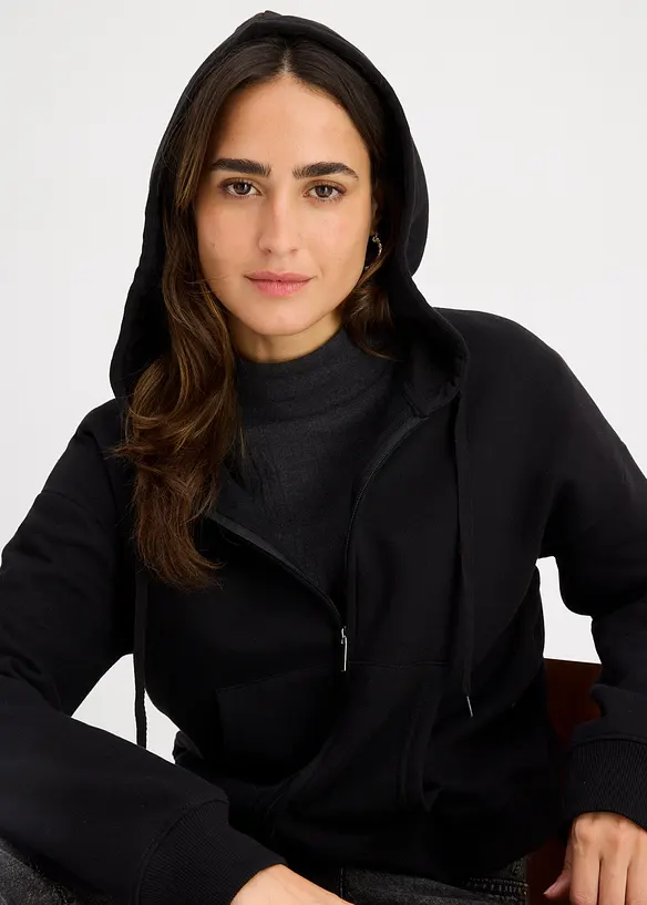 Sweat zippé en éponge douce, bonprix