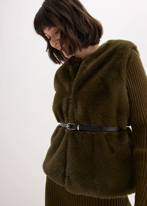 Gilet sans manches en teddy, bonprix