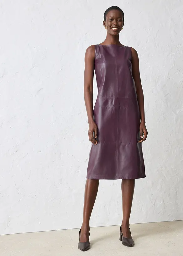 Robe en cuir d’agneau nappa, bonprix