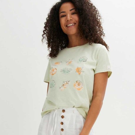 Femme - T-shirt coton avec imprimé - sauge clair imprimé