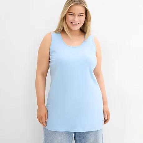 Top sans manches bleu clair, léger et confortable pour les chaudes journées. Parfait pour l'été.