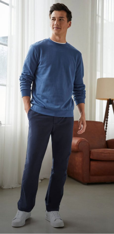 Homme - Sweatshirt regular fit - indigo clair