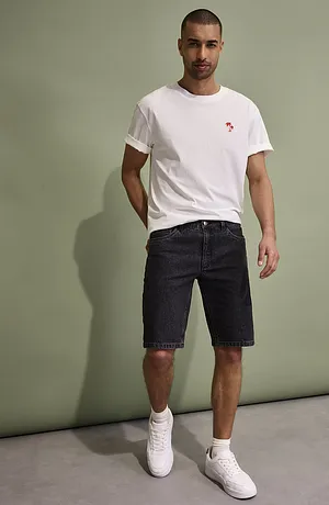 Homme - Chemise manches courtes en viscose, loose - écru imprimé