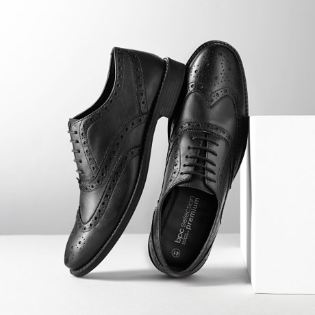 Homme - Chaussures à lacets en cuir - noir