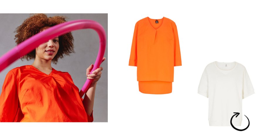 Inspiration - Tunique-blouse en coton - rouge mandarine