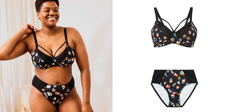Inspiration - Soutien-gorge à armatures avec polyamide recyclé - noir à pois