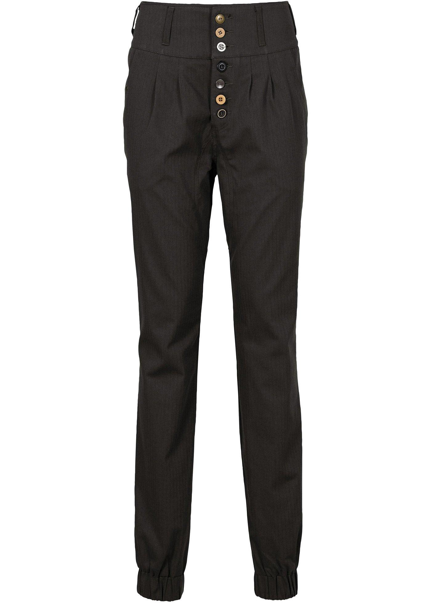 Pantalon avec patte de boutonnage descendue noir Femme RAINBOW bonprixwa.be